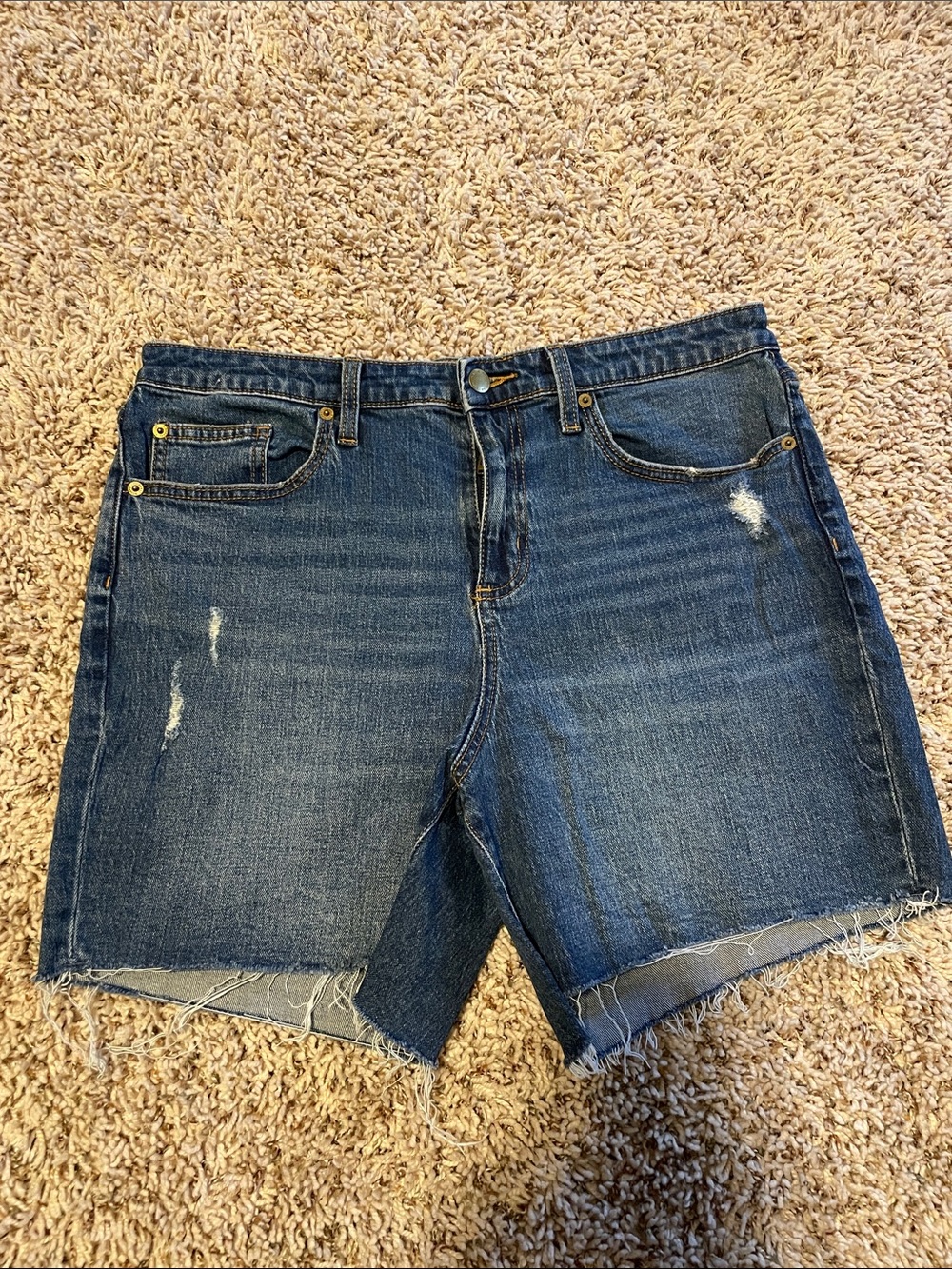 Universal Thread Dark Blue Distressed Denim Jean Shorts